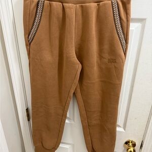 UGG Men’s Brown Sweatpants with Patterned Trim